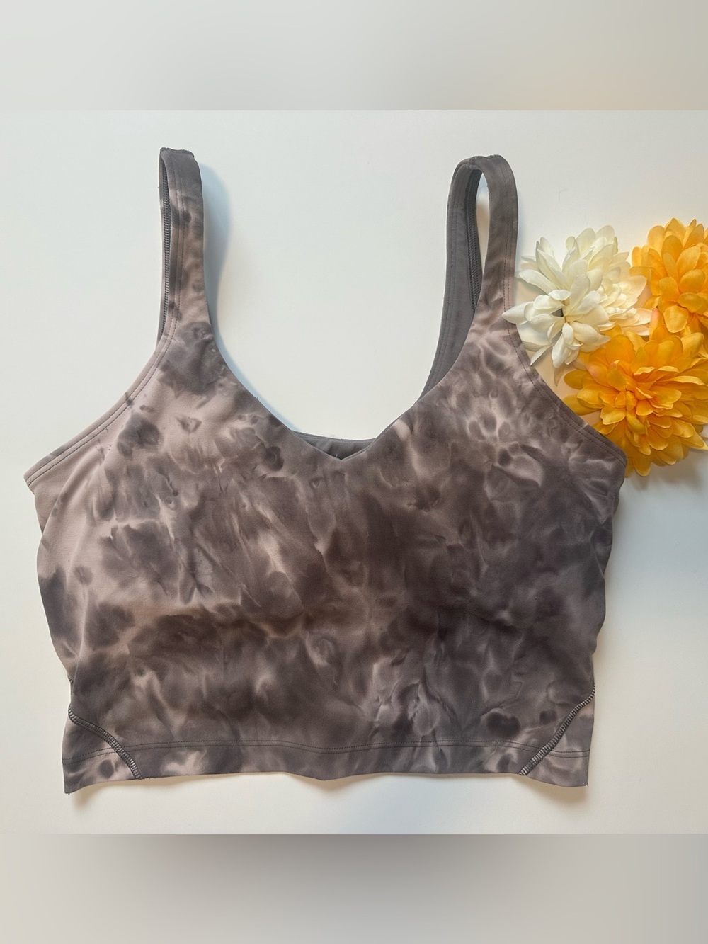 lululemon athletica Taupe Tie-Dye Scoop Bralette